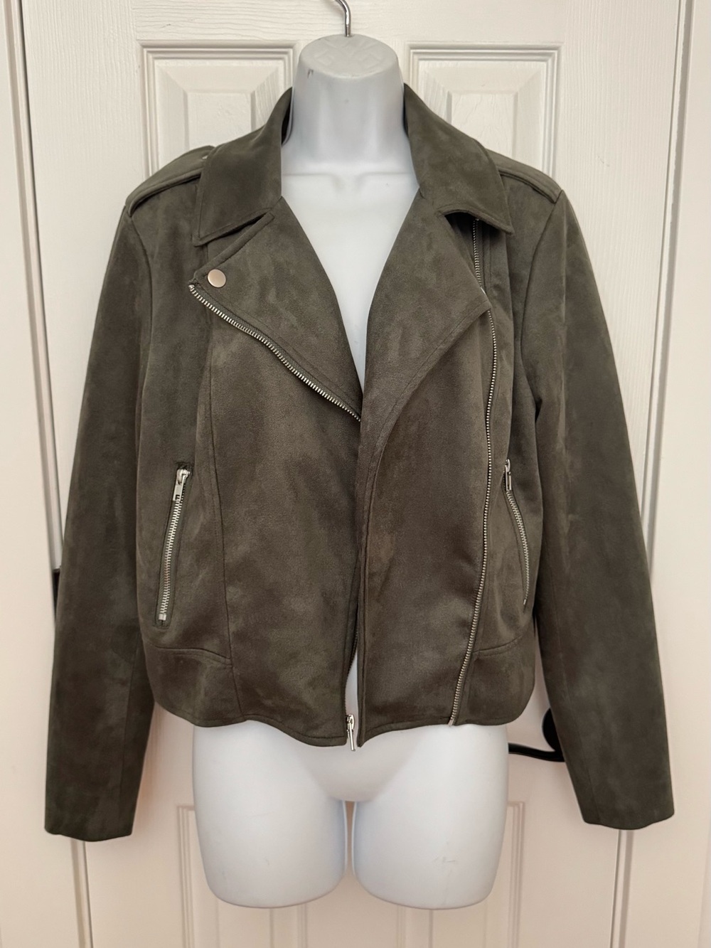 BB Dakota Steve Madden Olive Suede Moto Jacket - Women